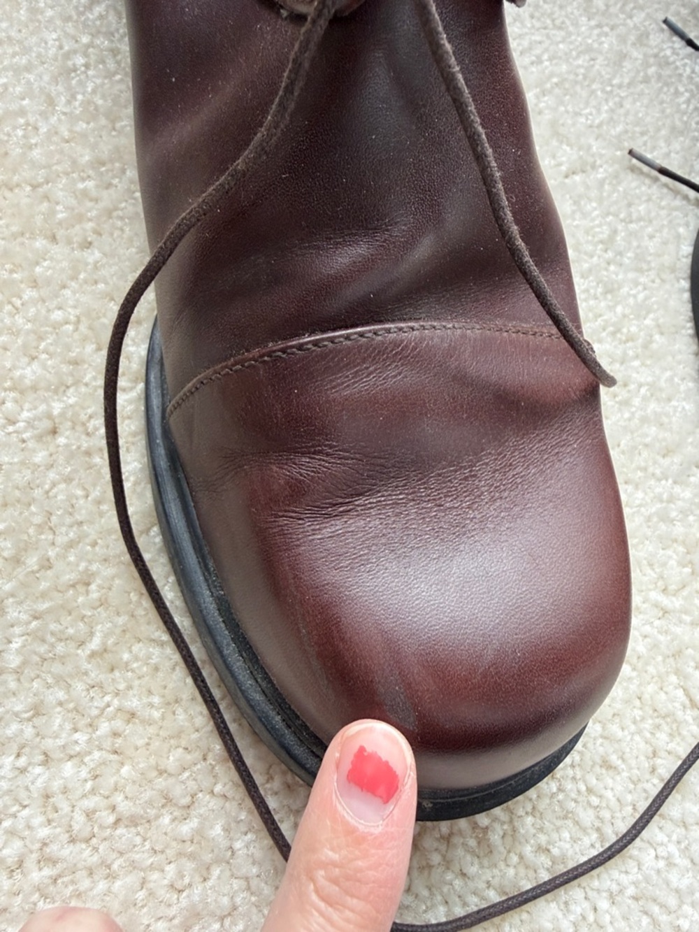 100% Italian Leather Mocha Brown Lace-Up Boots - Picture 7 of 10